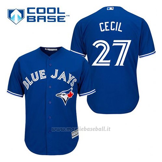 Maglia Baseball Uomo Toronto Blue Jays Brett Cecil 27 Blu Alterner Cool Base